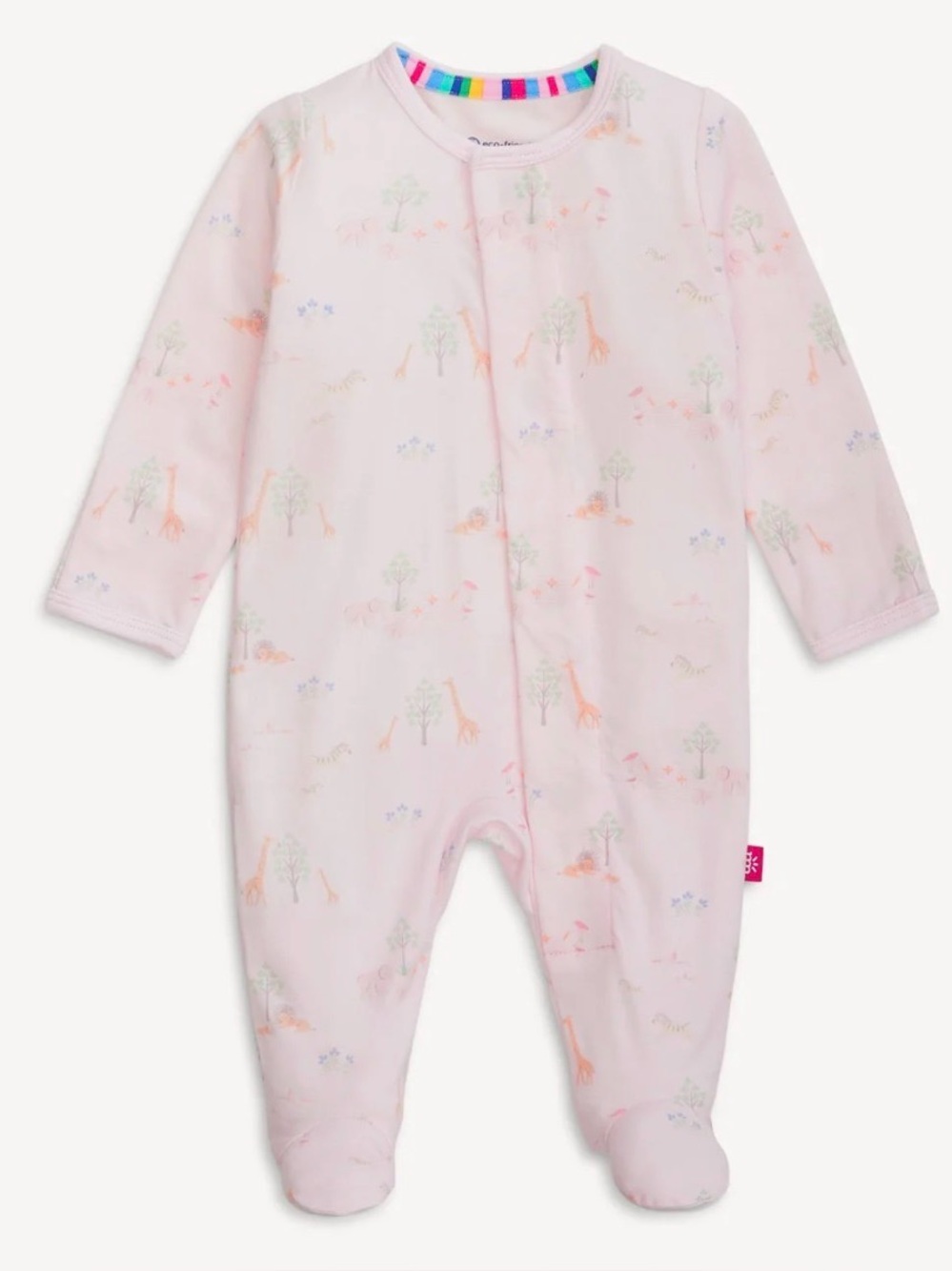 MAGNETIC ME Pink Serene Safari Modal Magnetic Footie - NB
